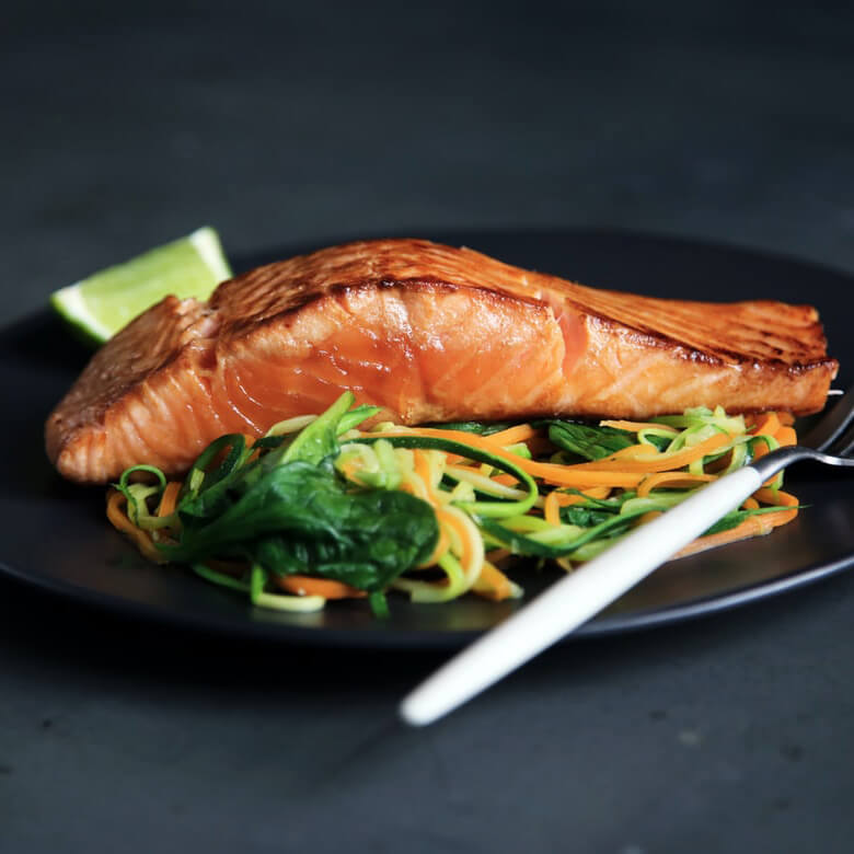 A colourful meal with vegetables and varied ingredients